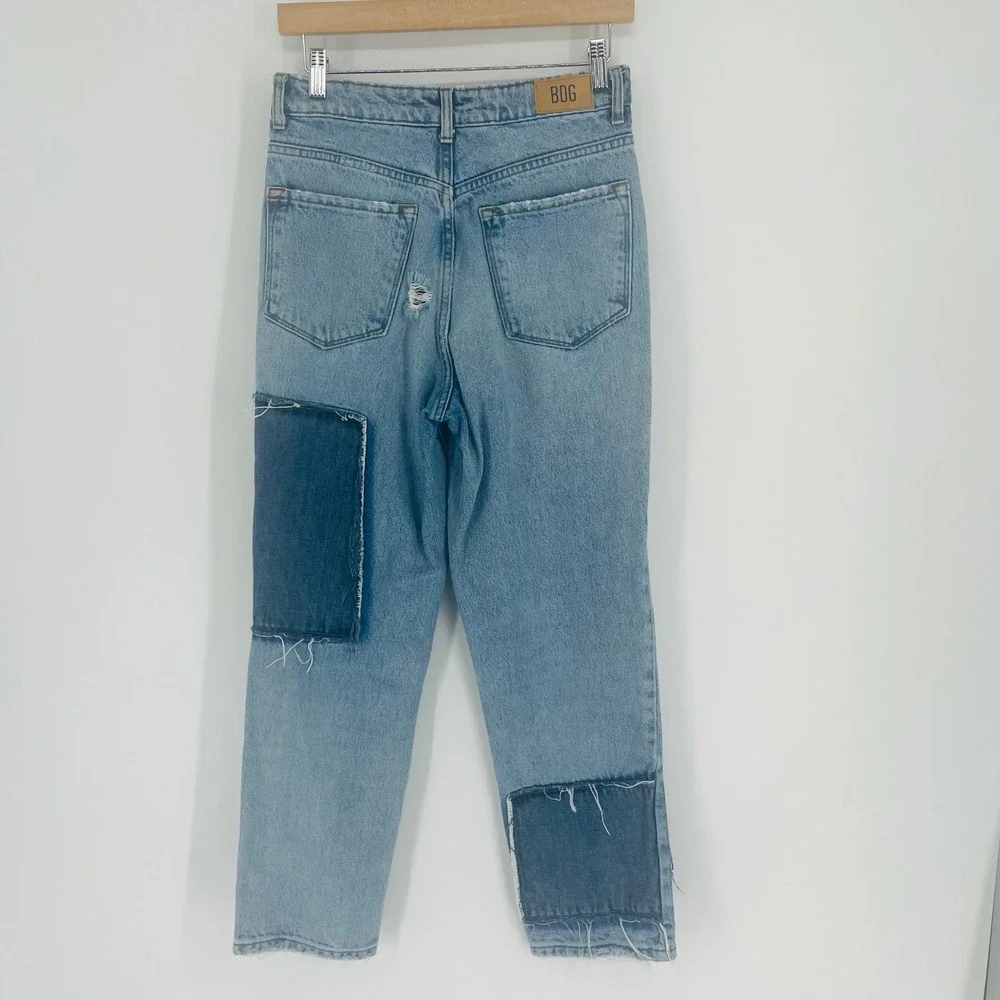 BDG Urban Outfitters Slim Straight Patchwork Distressed Jeans Light Wash Size 27 - Picture 7 of 14